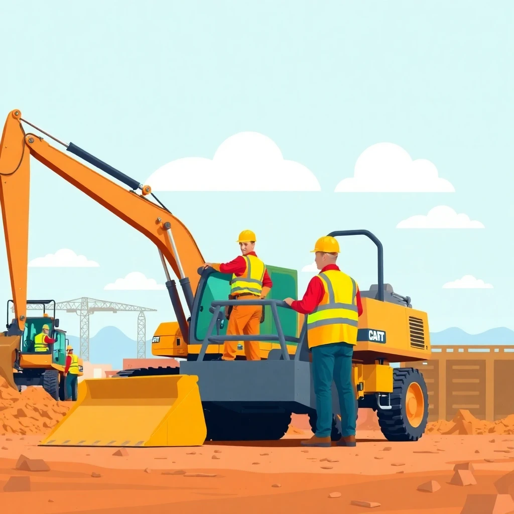 Construction workers on site