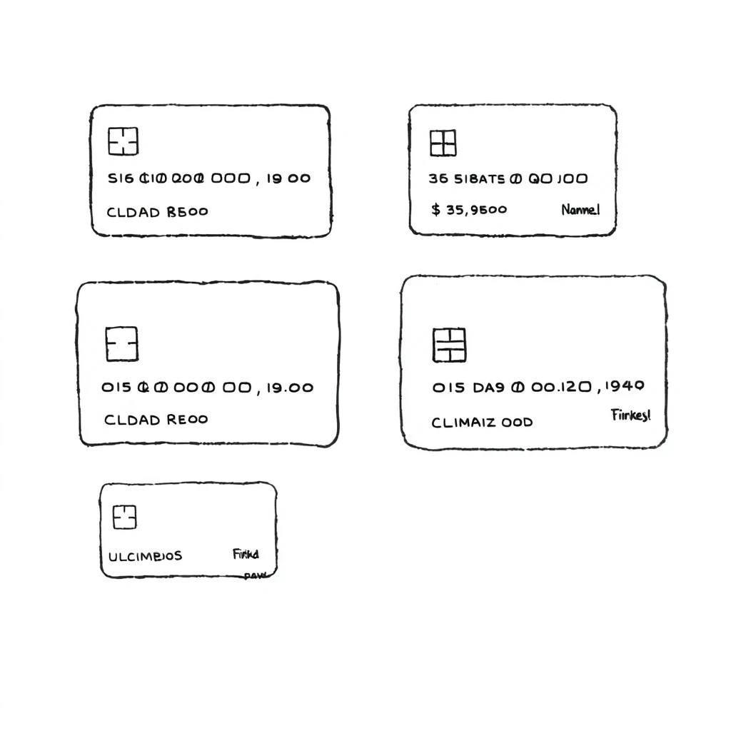 Ilustración de opciones de tarjetas de crédito