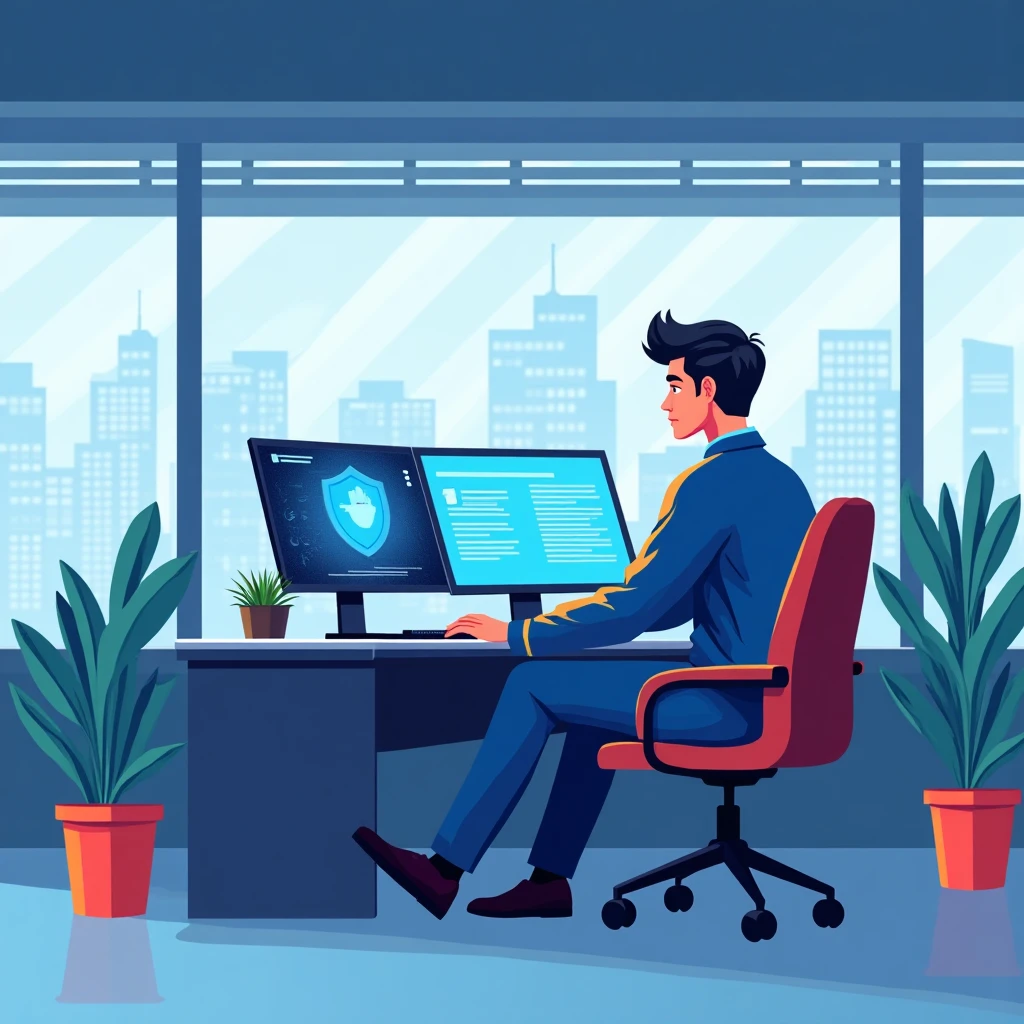 Profesional de seguridad trabajando