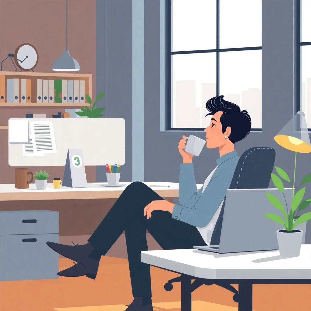 Office setting with work-life balance