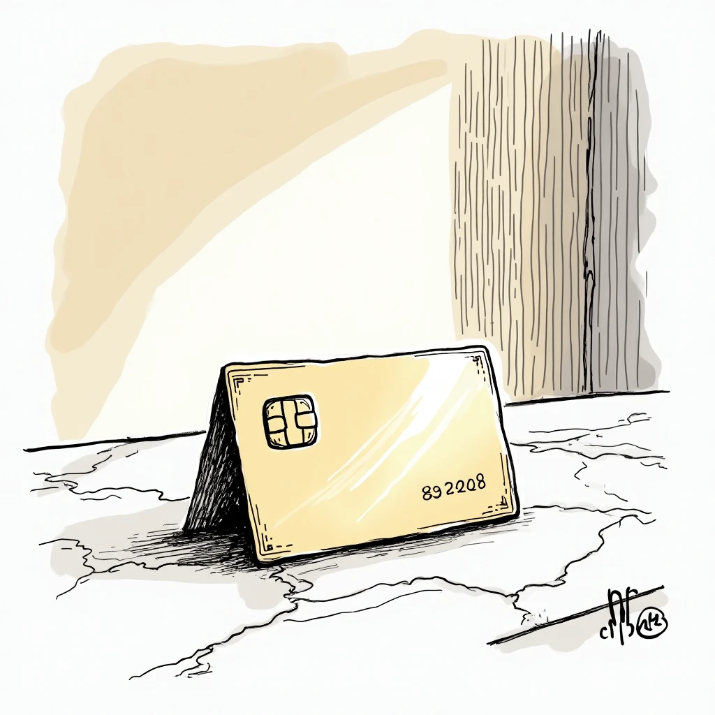 Premium credit card on display