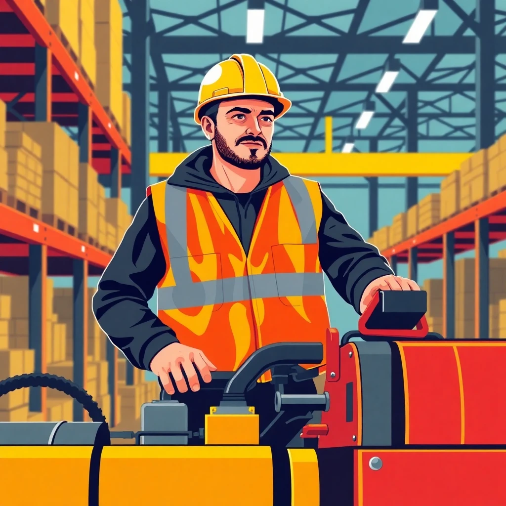 Experienced laborer in warehouse
