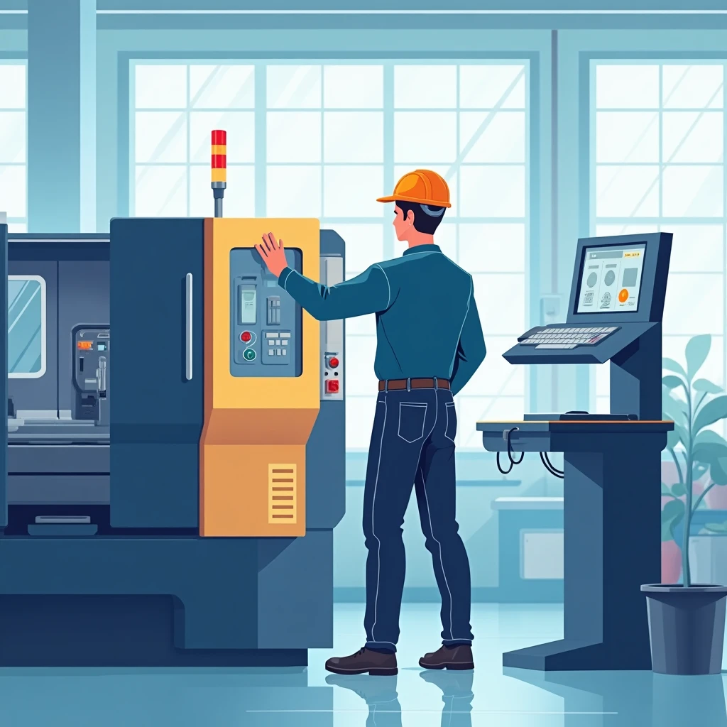 CNC operator in action