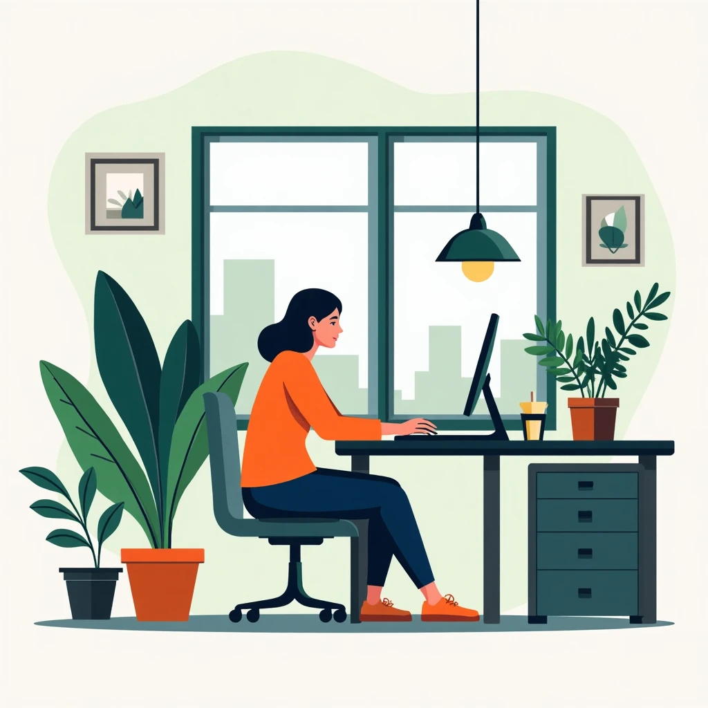 Freelancer in a home office