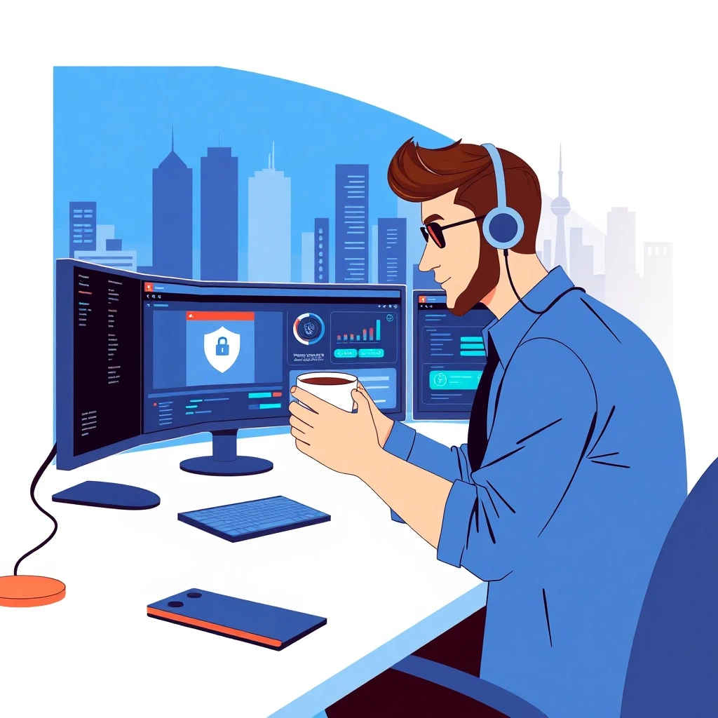 Remote security work setup