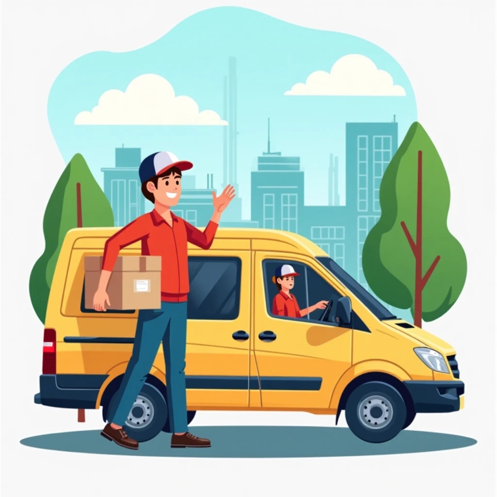 Delivery driver loading van
